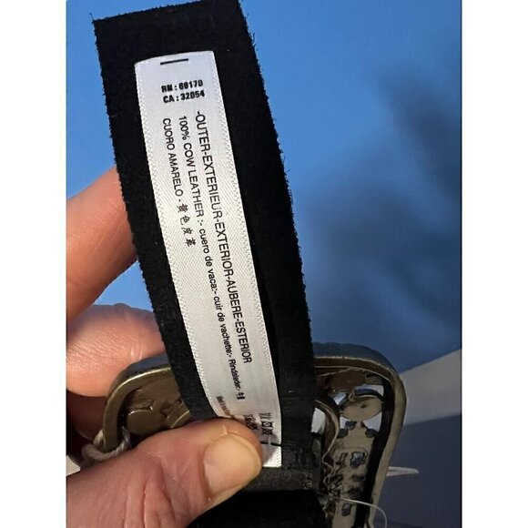 Free People Black Leather Belt With Ornate Buckle XS/S, WESTERN, COWGIRL, main image 5